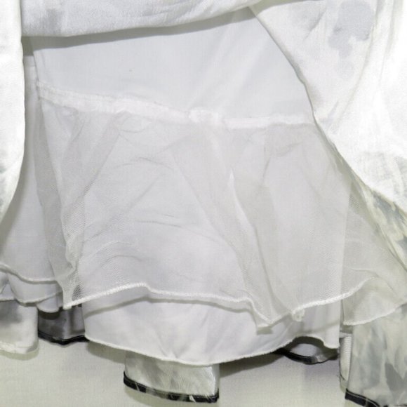 Black Gray Floral Circle Skirt,Zip Back,Crinoline - Picture 6 of 9